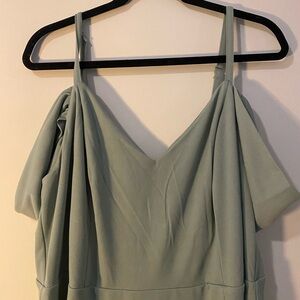Sage Green Off-Shoulder Dress